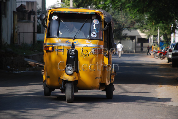 DSC 0582 
 The famous Auto Rickshaw seen here in Hyderabad, India. 
 Keywords: rickshaw india